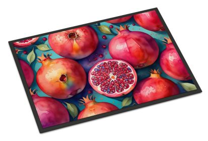 NEW Colorful Pomegranates Doormat Front Door Mat Indoor Outdoor Rugs for Entryway, Non Slip Washable Low Pile, 18H X 27W