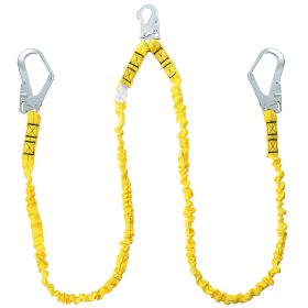 VEVOR 38mm Safety Lanyard 6ft(1.83m) Fall Protection Lanyard 2 Hooks Yellow