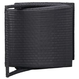 vidaXL Sunbed with Cushion Poly Rattan Black (Option: as picture)
