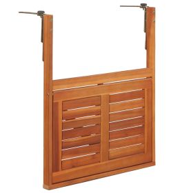 vidaXL Hanging Balcony Table 64.5x44x80 cm Solid Acacia Wood (Option: as picture)
